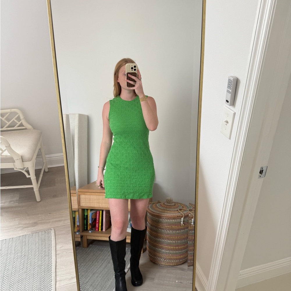 Anthropologie Green Halter Bodycon Mini Dress